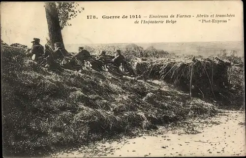 Ak Furnes Westflandern, Abrits et tranchees de l'Infanterie Belge, I WK