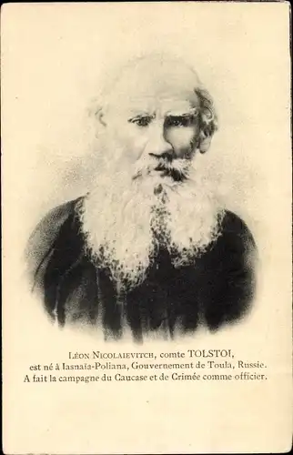 Ak Russischer Schriftsteller Lew Nikolajewitsch Graf Tolstoi, Portrait