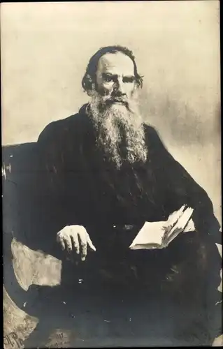 Künstler Ak Repin, Russischer Schriftsteller Lew Nikolajewitsch Graf Tolstoi, Portrait