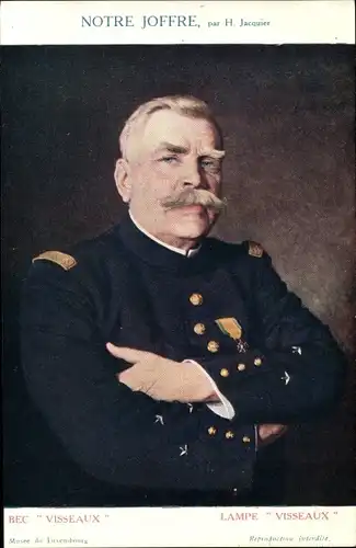 Künstler Ak Jacquier, Joseph Joffre, Portrait in Uniform