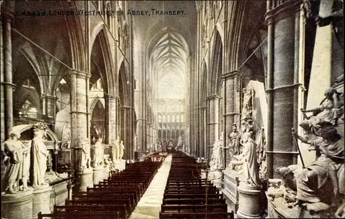 Ak London City England, Westminster Abbey, Transept