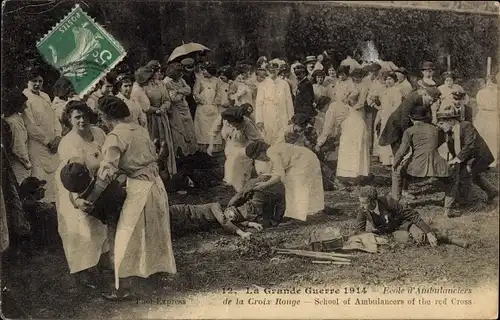 Ak Ecole d'Ambulanciers de la Croix Rouge, Französisches Rotes Kreuz, I WK