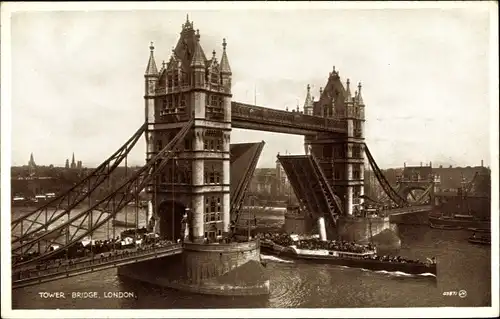 Ak London, Tower Bridge, geöffnet
