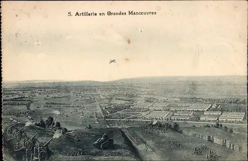 Ak Artillerie en Grandes Manoeuvres, französisches Militär