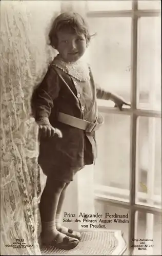 Ak Prinz Alexander Ferdinand, Sohn des Prinzen August Wilhelm, Portrait