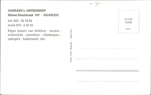 Ak Haarlem Nordholland Niederlande, Marleen's Antiekshop, Kleine Houtstraat 1907