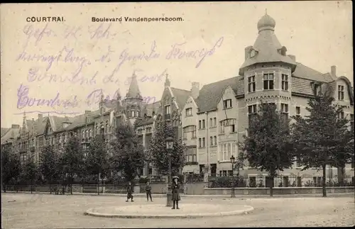 Ak Kortrijk Courtrai Westflandern, Boulevard Vandenpeereboom