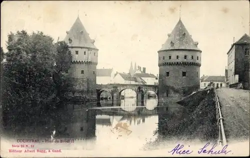 Ak Kortrijk Courtrai Westflandern, Pont du Broel Il