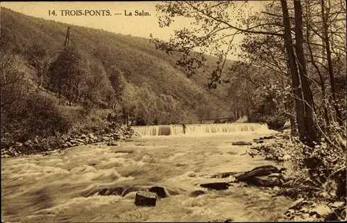 Ak Trois Ponts Dreibrücken Wallonien Lüttich, La Salm