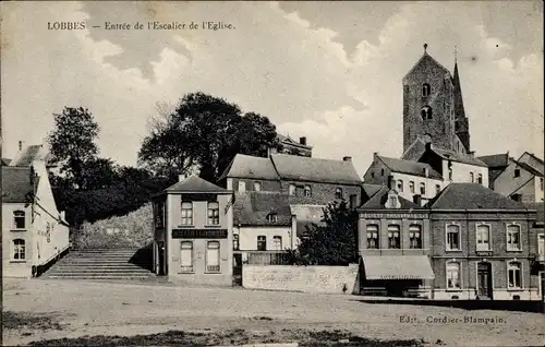 Ak Lobbes Wallonien Hennegau, Entree de l'Escalier de l'Eglise