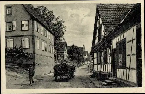 Ak Langensoultzbach Langensulzbach Elsass Bas Rhin, Straßenpartie