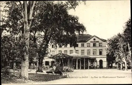 Ak Niederbronn les Bains Bad Niederbronn Elsass Bas Rhin, Le Parc de l'Etablissement Thermal