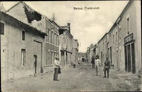 Ak Beine Yonne, Straßenpartie, Soldaten