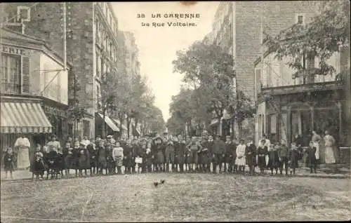 Ak La Garenne Colombes Hauts de Seine, Rue Voltaire, Kinder