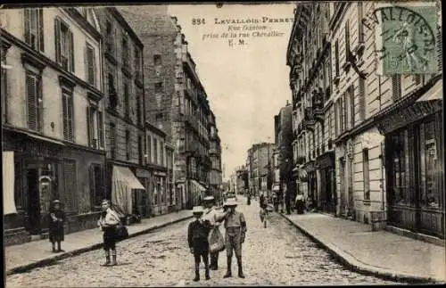 Ak Levallois Perret Hauts de Seine, Rue Danton, Rue Chevallier