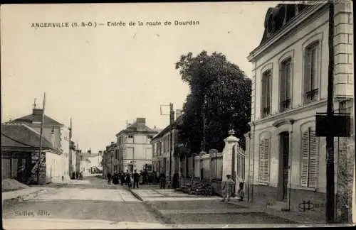 Ak Angerville Essonne, La Route de Dourdan