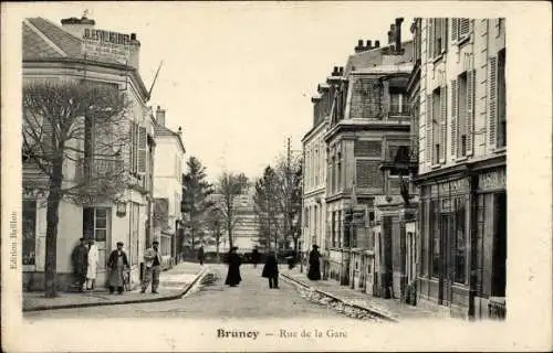 Ak Brunoy Essonne, Rue de la Gare