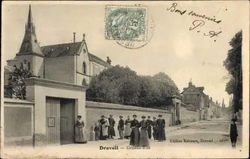 Ak Draveil Essonne, Grande Rue
