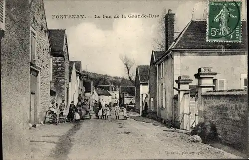 Ak Fontenay Yonne, la Grande Rue