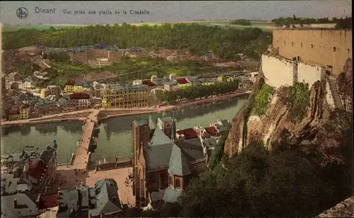 Ak Dinant Wallonien Namur, Vue prise des glacis de la Citadelle