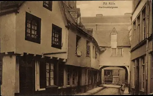 Ak Köln am Rhein, Martinsabteigasse, Wohnhäuser