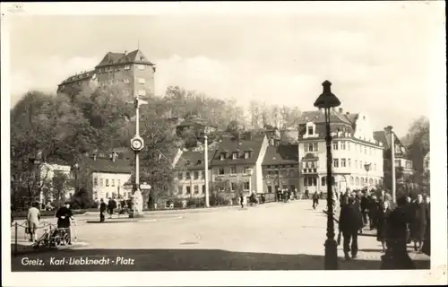 Ak Greiz im Vogtland, Karl-Liebknecht-Platz