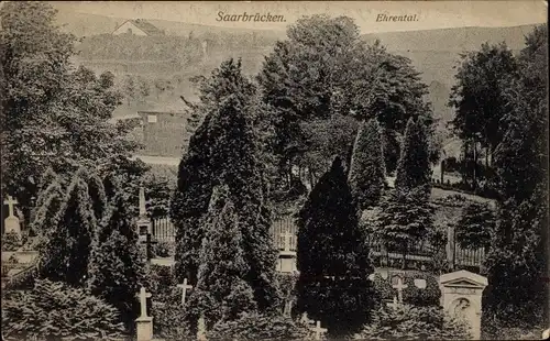 Ak Saarbrücken im Saarland, Ehrental, Friedhof