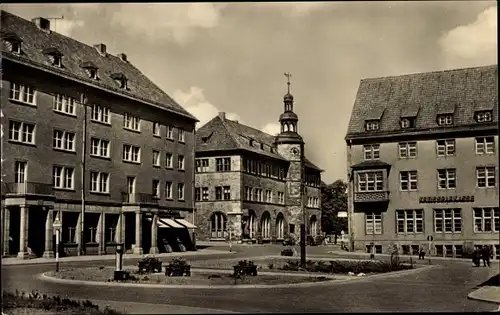 Ak Nordhausen in Thüringen, Partie am Lutherplatz, Kreissparkasse