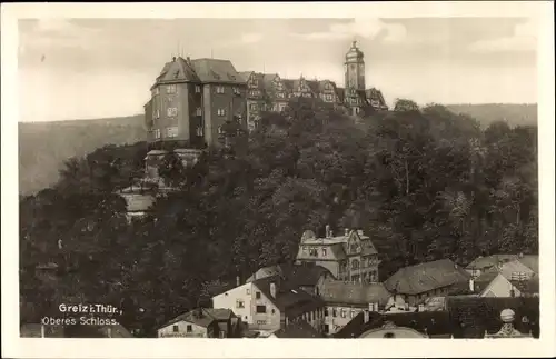 Ak Greiz im Vogtland, Thüringen, Oberes Schloss, Panorama