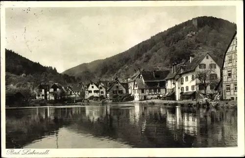 Ak Bad Liebenzell im Schwarzwald, Panorama über Gewässer