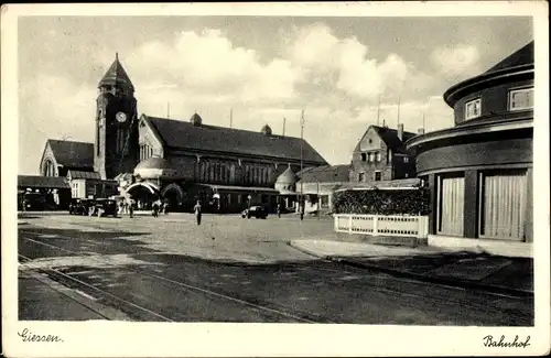 Ak Gießen an der Lahn Hessen, Bahnhof