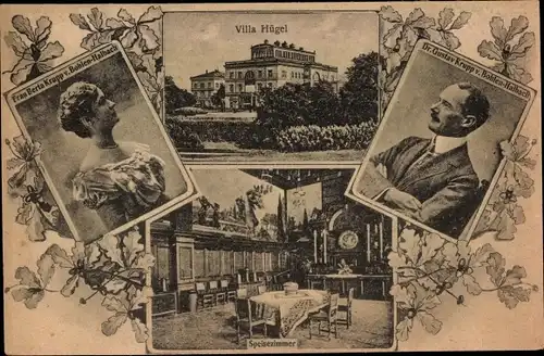 Ak Essen im Ruhrgebiet, Villa Hügel, Speisezimmer, Berta und Gustav Krupp v. Bohlen-Halbach