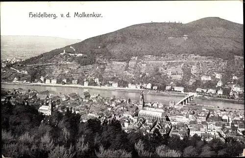 Ak Heidelberg am Neckar, Ortsansicht, Brücke, Panorama, Kirche