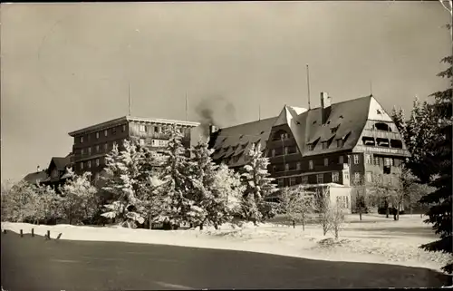 Ak Feldberg im Schwarzwald, Hotel Feldberger Hof, Außenansicht, Winter