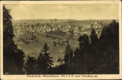 Ak Freudenstadt im Nordschwarzwald, Ortsansicht vom Finkenberg aus