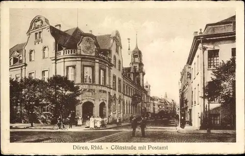 Ak Düren im Rheinland, Cölnstraße mit Postamt