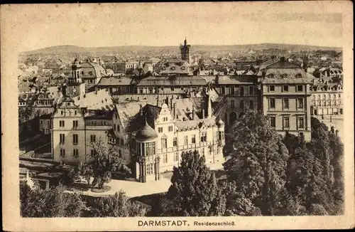 Ak Darmstadt in Hessen, Residenzschloss, Außenansicht