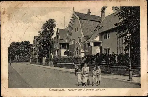 Ak Darmstadt in Hessen, Häuser der Künstlerkolonie, Kinder
