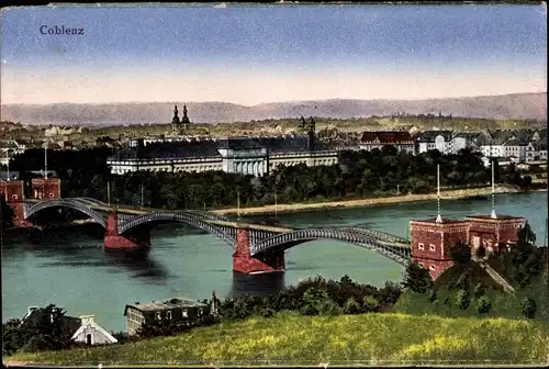 Ak Koblenz am Rhein, Rheinbrücke