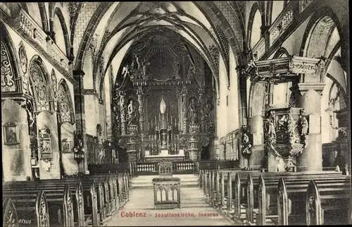 Ak Koblenz am Rhein, Jesuitenkirche, Innenansicht, Altar
