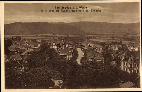 Ak Bad Sooden Allendorf an der Werra Hessen, Blick über Rosenstraße nach der Zielecke