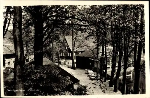 Ak Chursdorf Penig in Sachsen, Waldgasthaus Höllmühle, Außenansicht, Terrasse