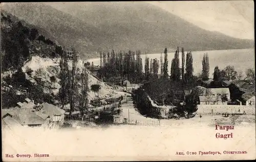 Ak Gagri Georgien, Ortsansicht mit Küste