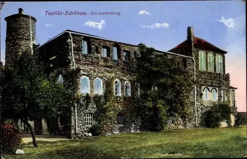 Ak Teplice Šanov Teplitz Schönau Region Aussig, Schlackenburg