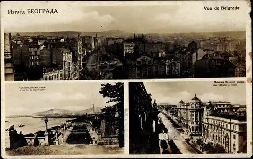 Ak Beograd Belgrad Serbien, Kalemegdan, Gesamtansicht, Straßenpartie