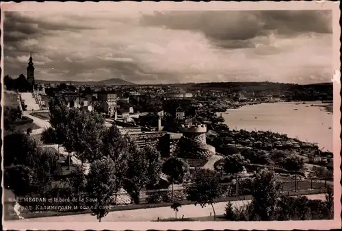 Ak Beograd Belgrad Serbien, Kalemegdan et le bord de la Save