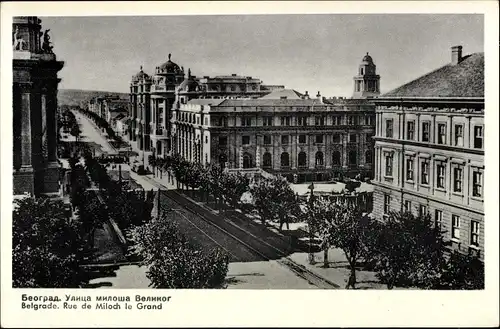 Ak Beograd Belgrad Serbien, Rue de Miloch le Grand
