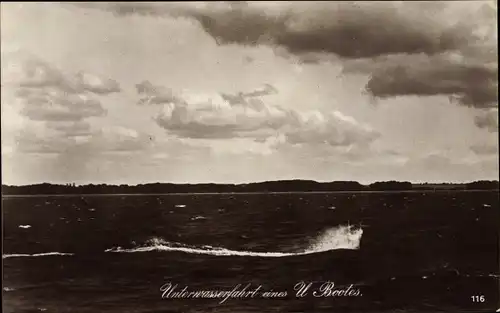 Ak Unterwasserfahrt eines deutschen U Bootes, Kaiserliche Marine