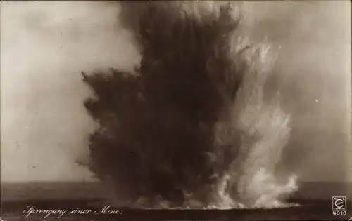 Ak Sprengung einer Mine auf See, Kaiserliche Marine