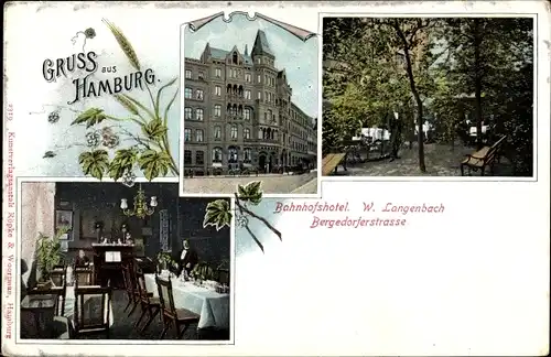 Ak Hamburg Mitte Billstedt, Bergedorfer Straße, Bahnhofshotel